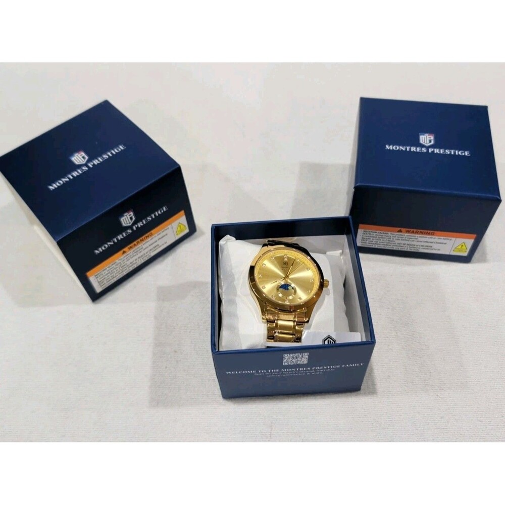 Invicta x Montres Prestige Men’s Classic Moon Phase Gold Watch 42mm MPW-0363
